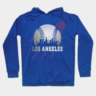 Los Angeles LA City Skyline Baseball Vintage Gameday Dodger Hoodie